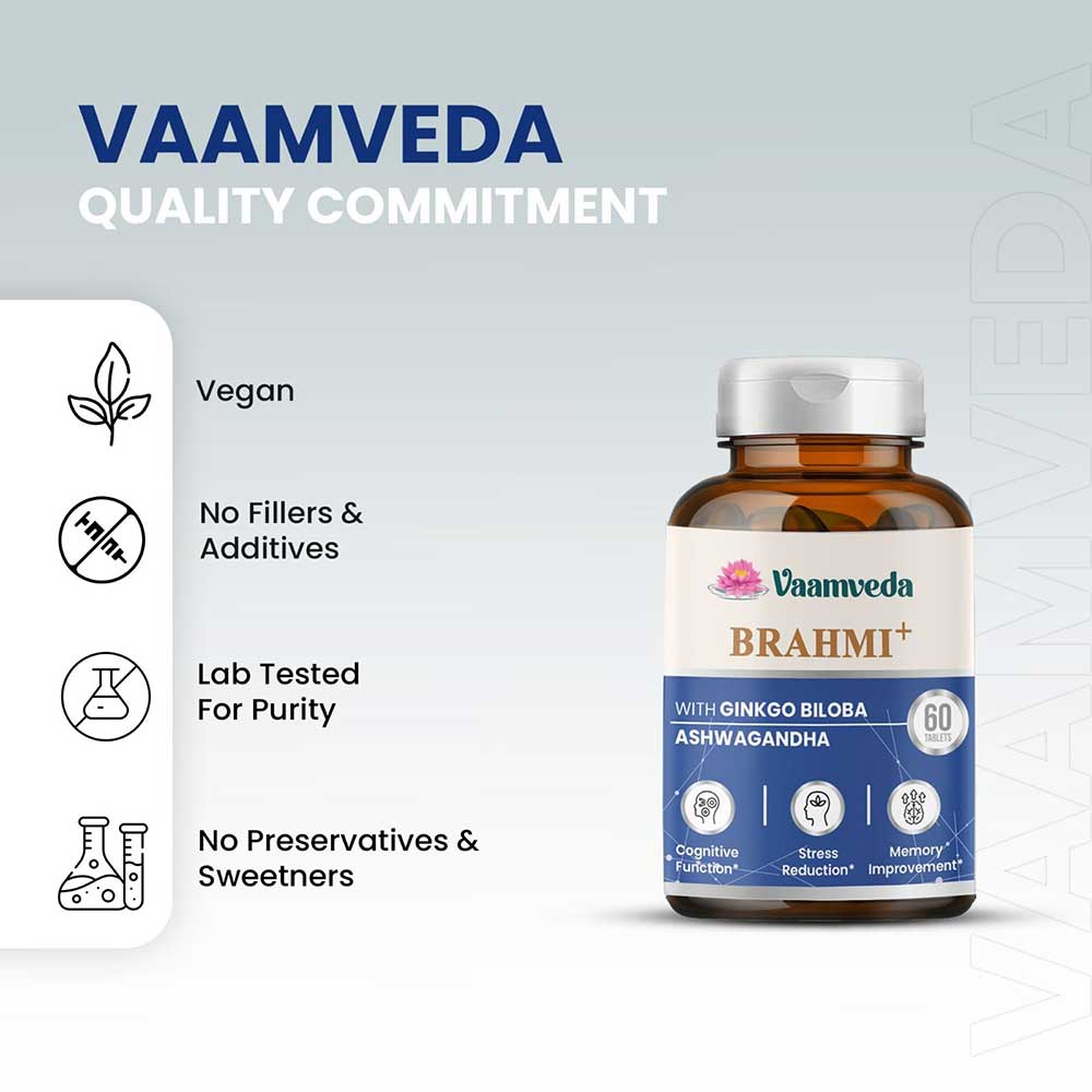 5 - Vaamveda Brahmi+ with Ginkgo Biloba & Ashwagandha,  120 tablet(s) 