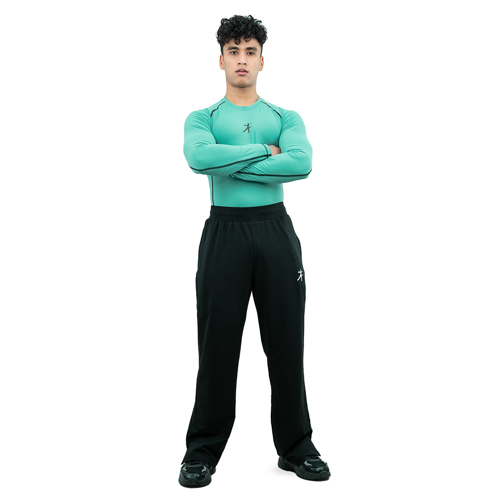 6 - Athflex Men's Muscle Fit Full Sleeve Textured Compression T-Shirt,  Large  Bayside Green 