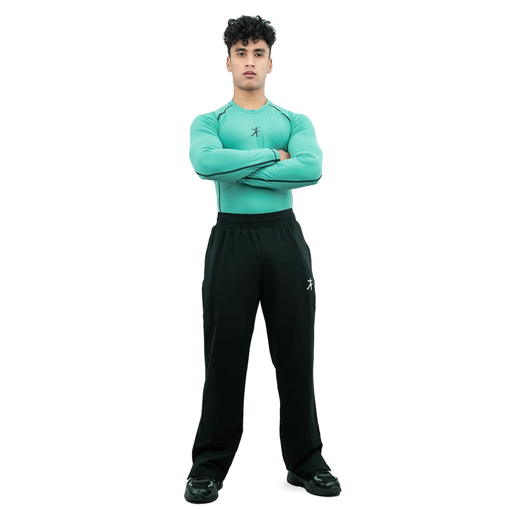 6 - Athflex Men's Muscle Fit Full Sleeve Textured Compression T-Shirt,  Medium  Bayside Green 