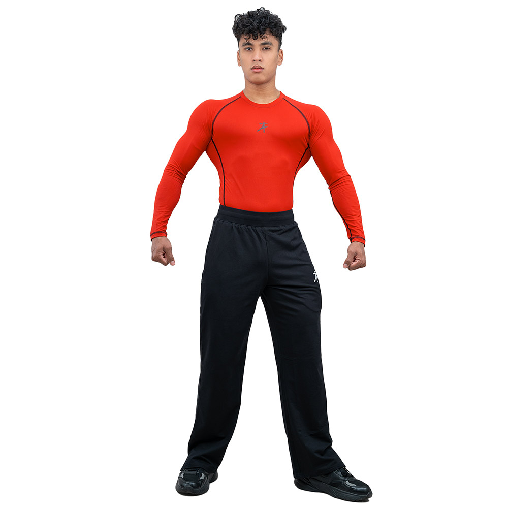 9 - Athflex Men's Muscle Fit Full Sleeve Textured Compression T-Shirt,  Medium  Scarlet Orange 