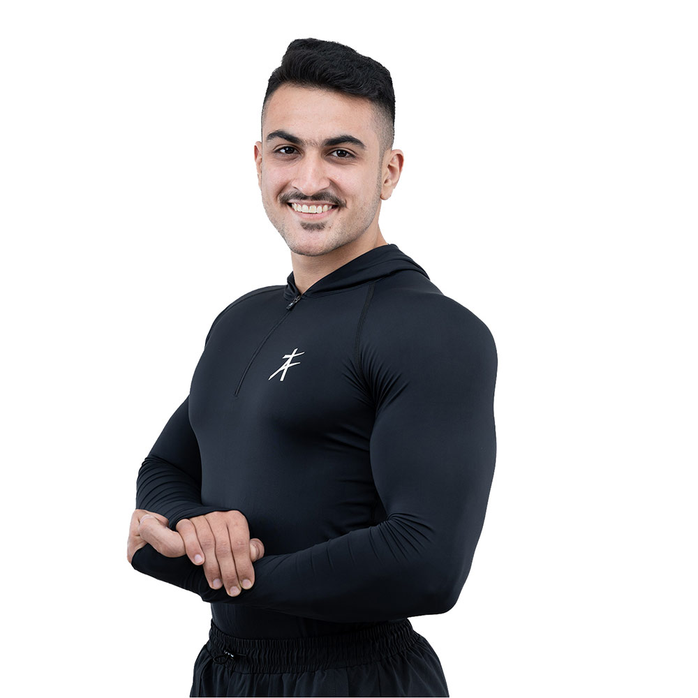 5 - Athflex Men's Performance Assassin Compression Hoodie,  Black  Medium 