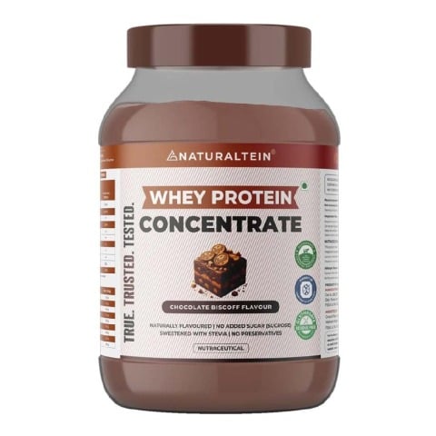 1 - NATURALTEIN Whey Protein Concentrate,  2.2 lb  Chocolate Biscoff 