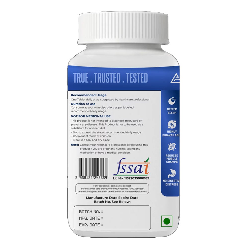 2 - NATURALTEIN Magnesium Glycinate 550mg,  Unflavoured  30 tablet(s) 