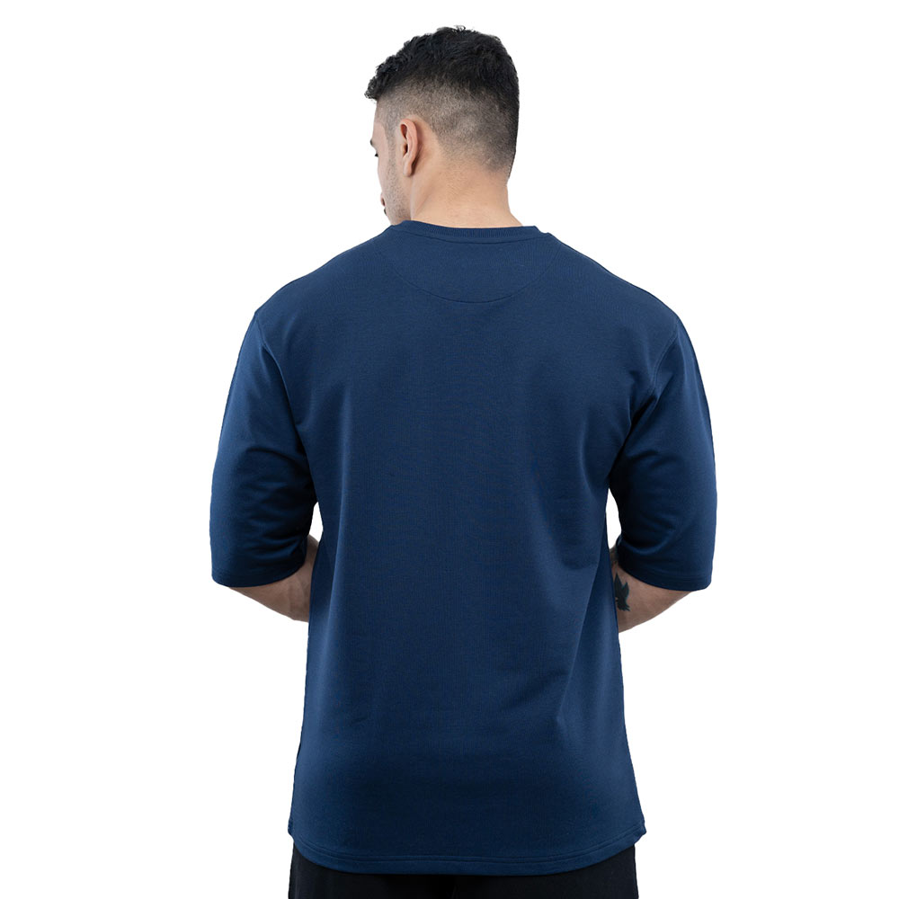 5 - Athflex Men's Flex Ample Oversize T-Shirt,  Small  Navy Blue 