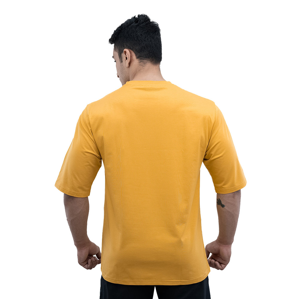 6 - Athflex Men's Premium Training Oversize Half-Sleeve T-Shirt,  Large  Yellow 