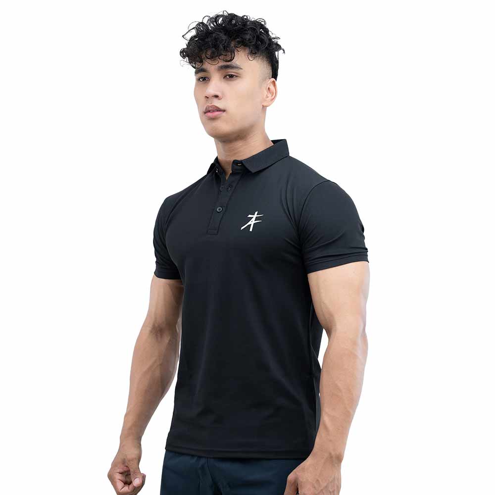 2 - Athflex Men's Regular Fit Half Sleeve Pique Polo T-Shirt,  Small  Stud Black 