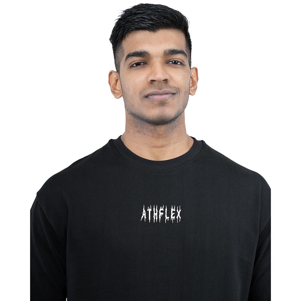 4 - Athflex Men's Relaxed Fit Dark Flex Oversized T-Shirt,  XL  Black 