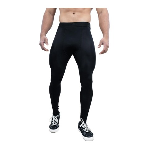 2 - Athflex Men's Ultra-Comfort Body-Fit Compression Leggings,  Black  XXL 