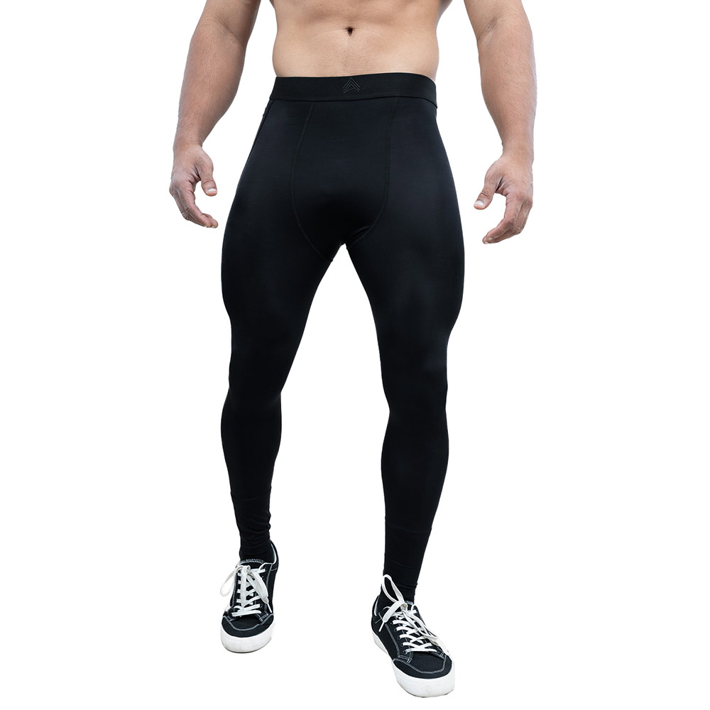 2 - Athflex Men's Ultra-Comfort Body-Fit Compression Leggings,  Black  XXL 