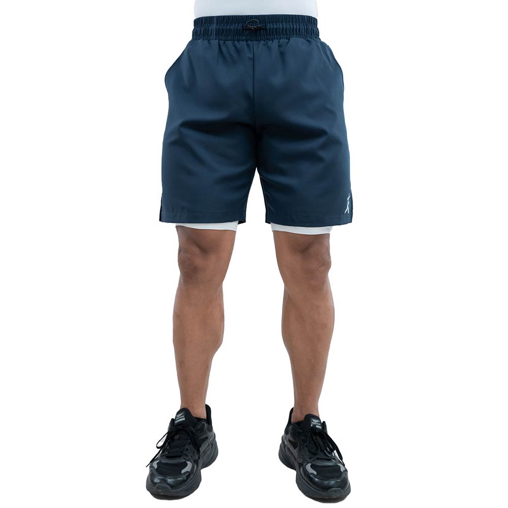 1 - Athflex Men's Nylon-Spandex Workout 2in1 Shorts,  Medium  Blue 