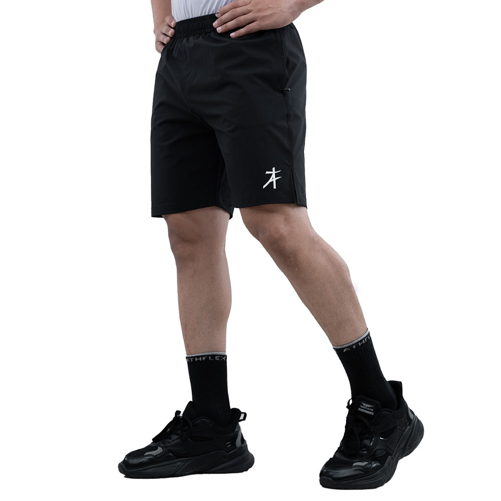 2 - Athflex Men's Regular fit Knee Length Velocity Slit Shorts,  Small  Black 