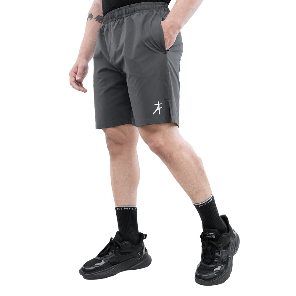 3 - Athflex Men's Regular fit Knee Length Velocity Slit Shorts,  Small  Grey 