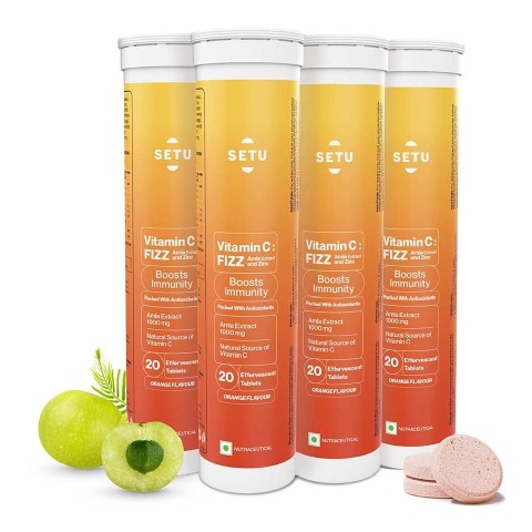 1 - Setu Vitamin C Fizz Amla Extract,  20 tablet(s)  Orange (Pack of 4) 