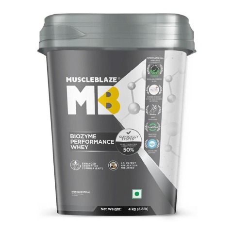 2 - MuscleBlaze Biozyme Performance Whey Protein Powder, 8.8 lb Triple Chocolate