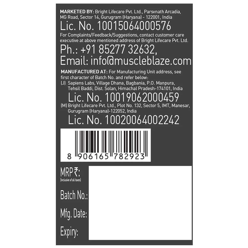 6 - MuscleBlaze Biozyme Performance Whey Protein Powder,  0.4 lb  Rich Chocolate Travel Pack (5x36g) sachets 