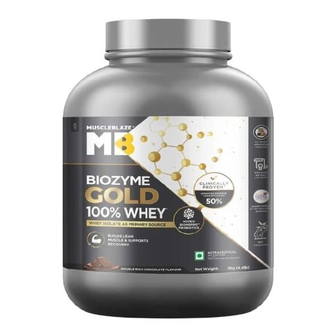 6 - MuscleBlaze Biozyme Gold 100% Whey OP, 4.4 lb Double Rich Chocolate