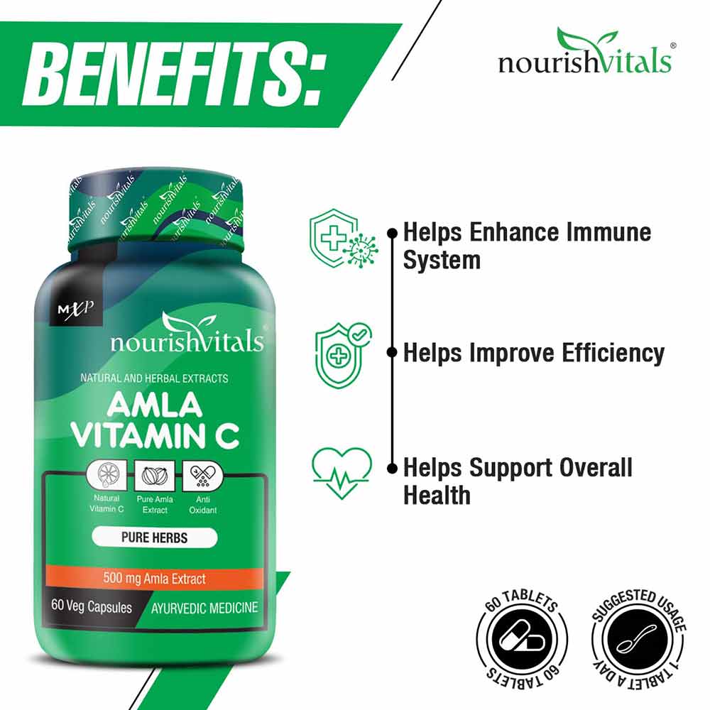 3 - NourishVitals Amla Vitamin C,  60 veggie capsule(s)  Unflavoured 