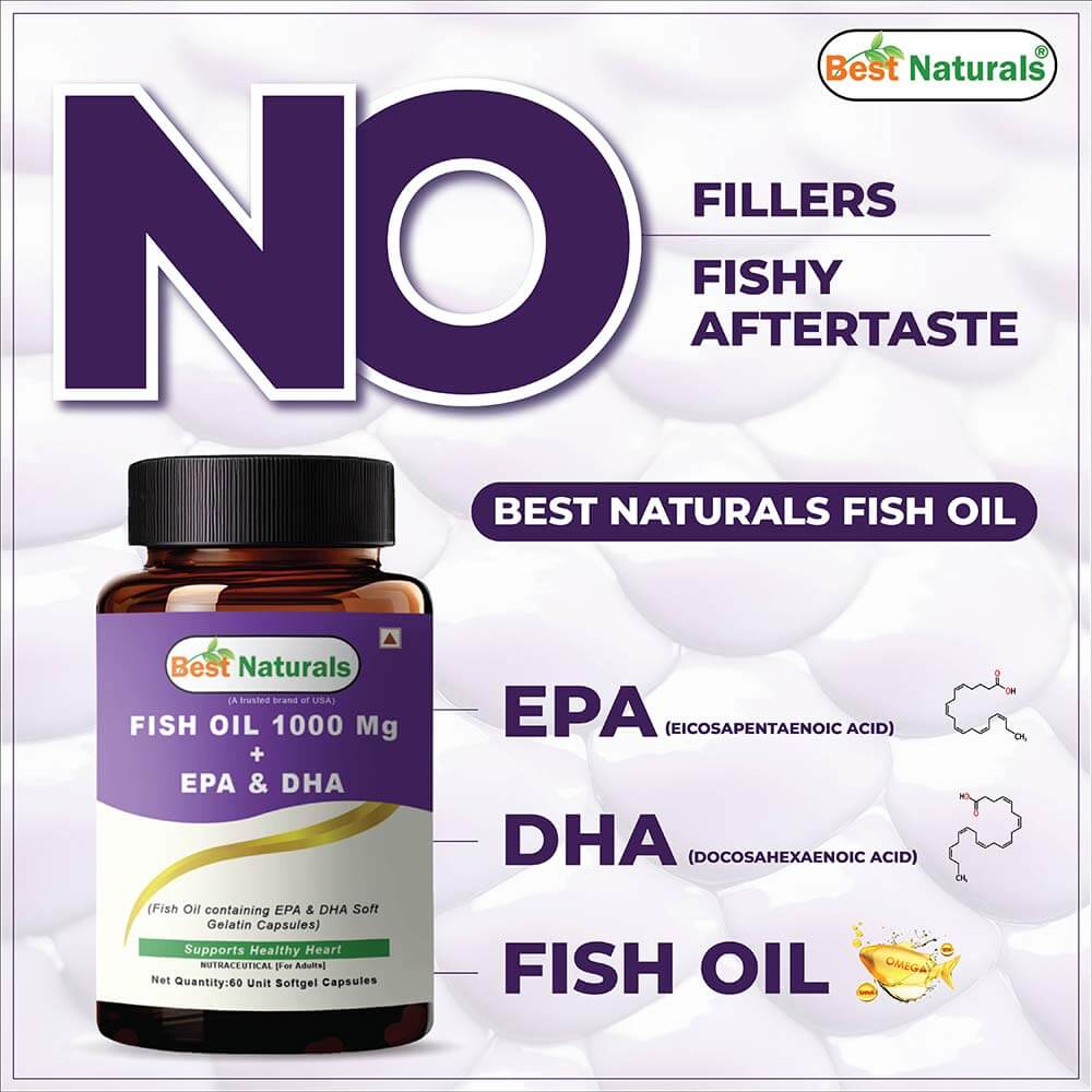 2 - Best Naturals Fish Oil 1000 Mg + EPA & DHA,  60 softgels 