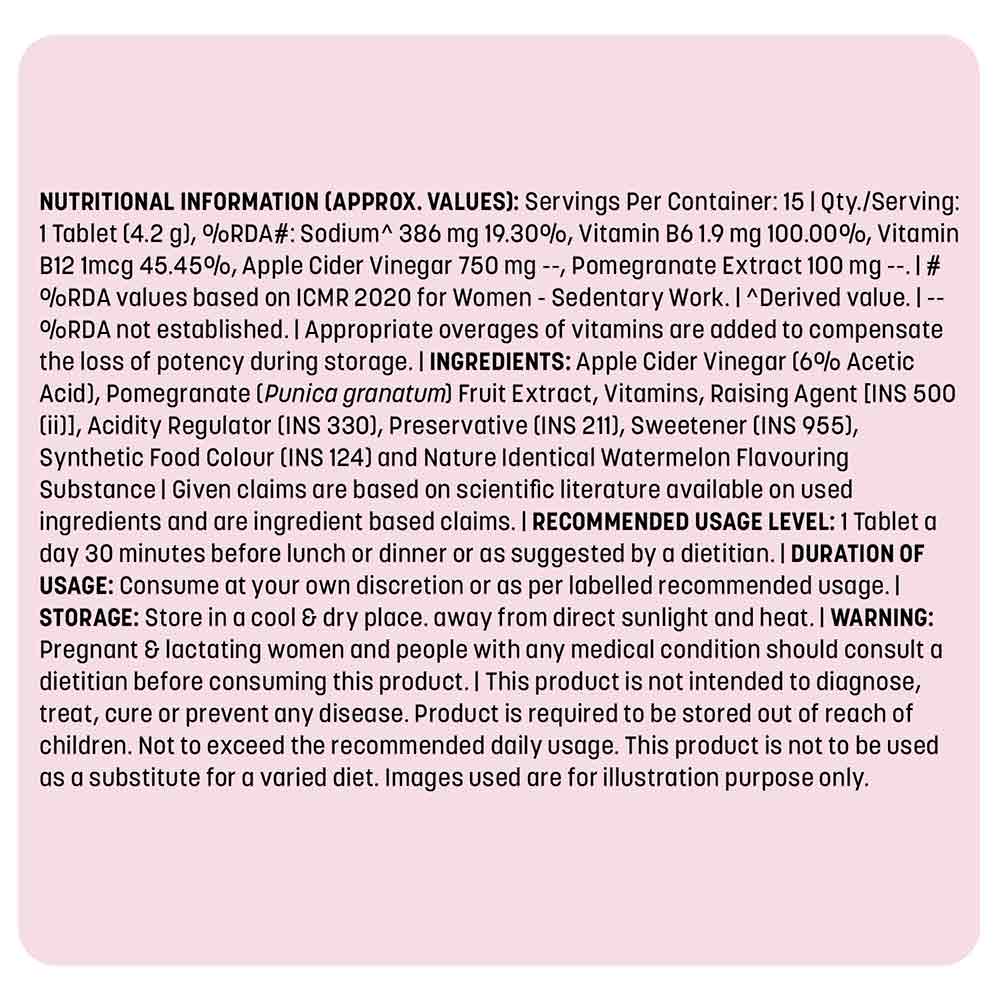 7 - HK Vitals ACV Effervescent 750 mg,  60 tablet(s)  Watermelon