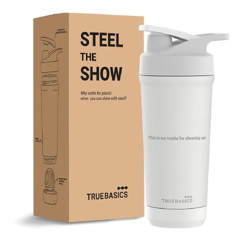 TrueBasics Steel Shaker, True White 700 ml