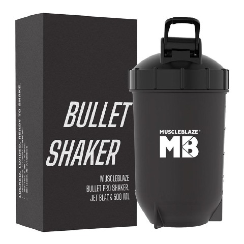 1 - MuscleBlaze Bullet Pro Shaker,  Jet Black  500 ml 