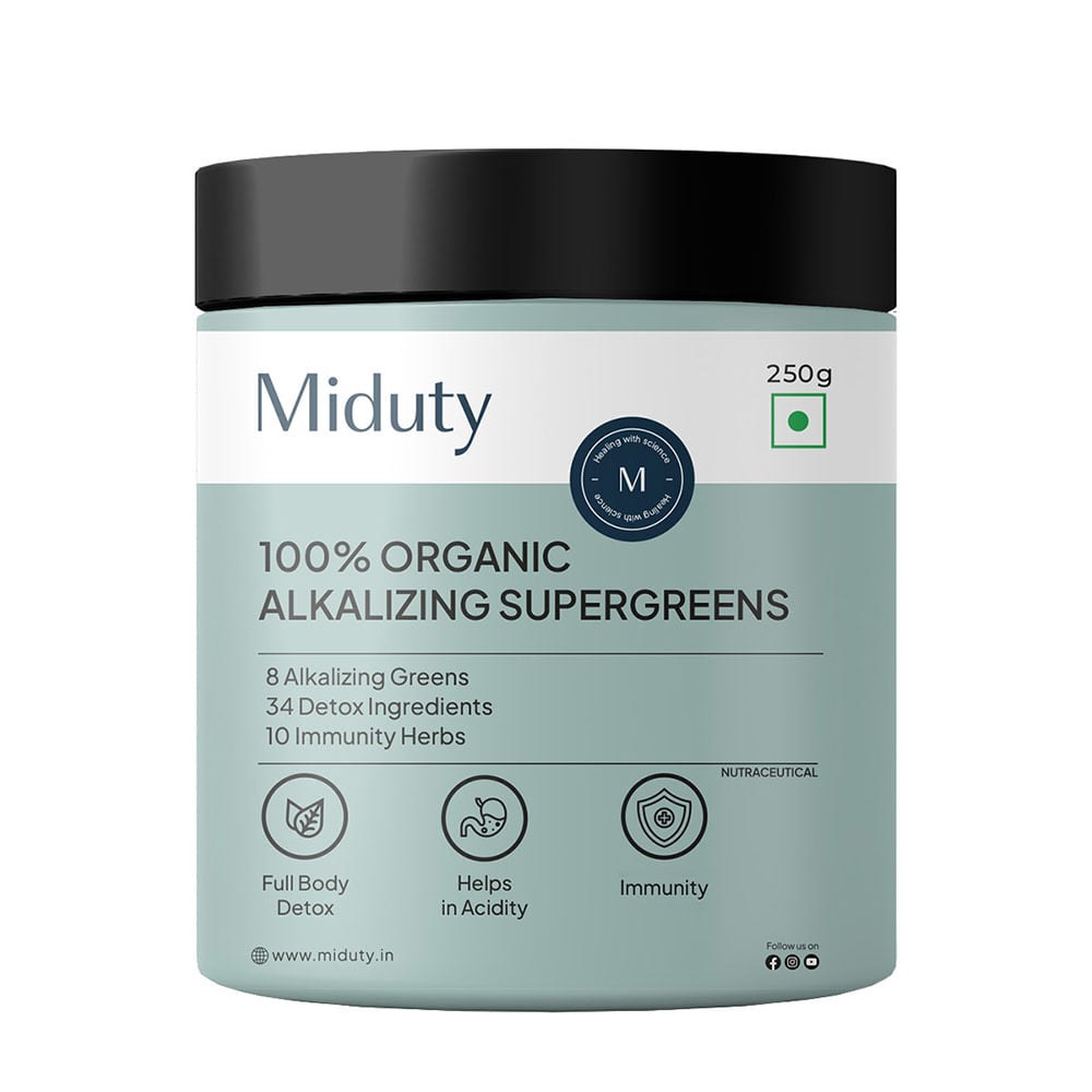 7 - Miduty 100% Organic Alkalizing Supergreens,  250 g 