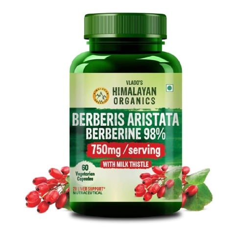 8 - Vlado's Himalayan Organics Berberis Aristata Berberine 98% with Milk Thistle,  60 veggie capsule(s) 