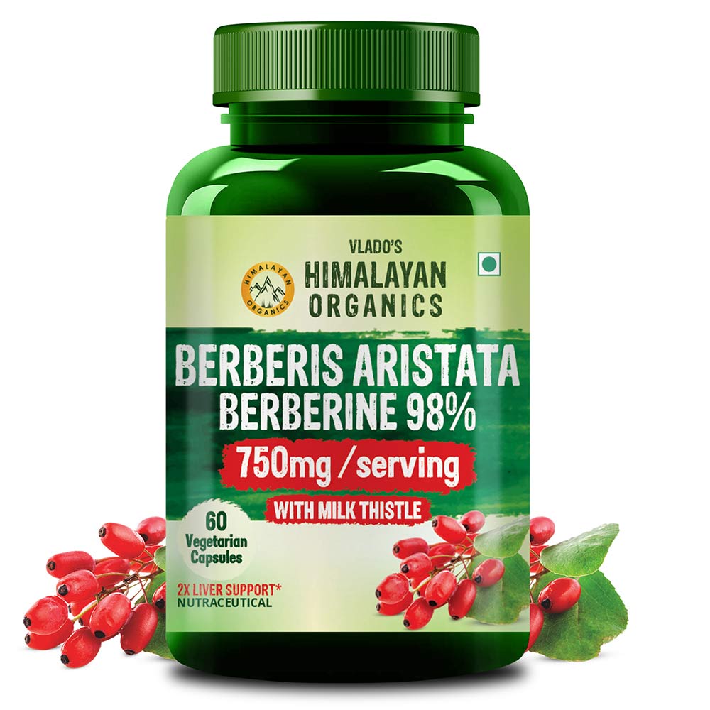 8 - Vlado's Himalayan Organics Berberis Aristata Berberine 98% with Milk Thistle,  60 veggie capsule(s) 