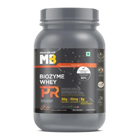 1 - MuscleBlaze Biozyme Performance Whey PR OP,  2.2 lb  Cookies & Cream 