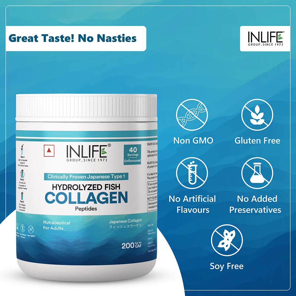 2 - INLIFE Hydrolyzed&nbsp;Fish Collagen Peptides,  200 g  Unflavoured (Clinically Proven Japanese Type 1) 