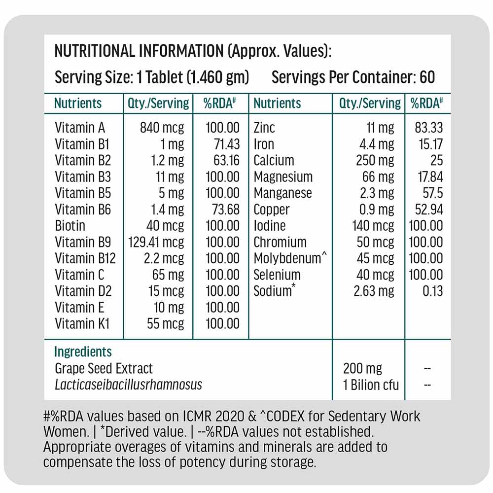 7 - HK Vitals Multivitamin Adults 50+,  Unflavoured  60 tablet(s)