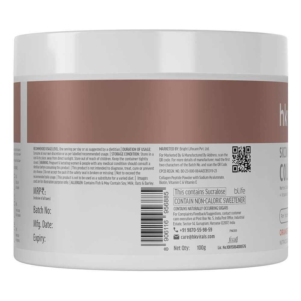 1 - HK Vitals Skin Radiance Collagen,  Marine Collagen  100 g  Orange