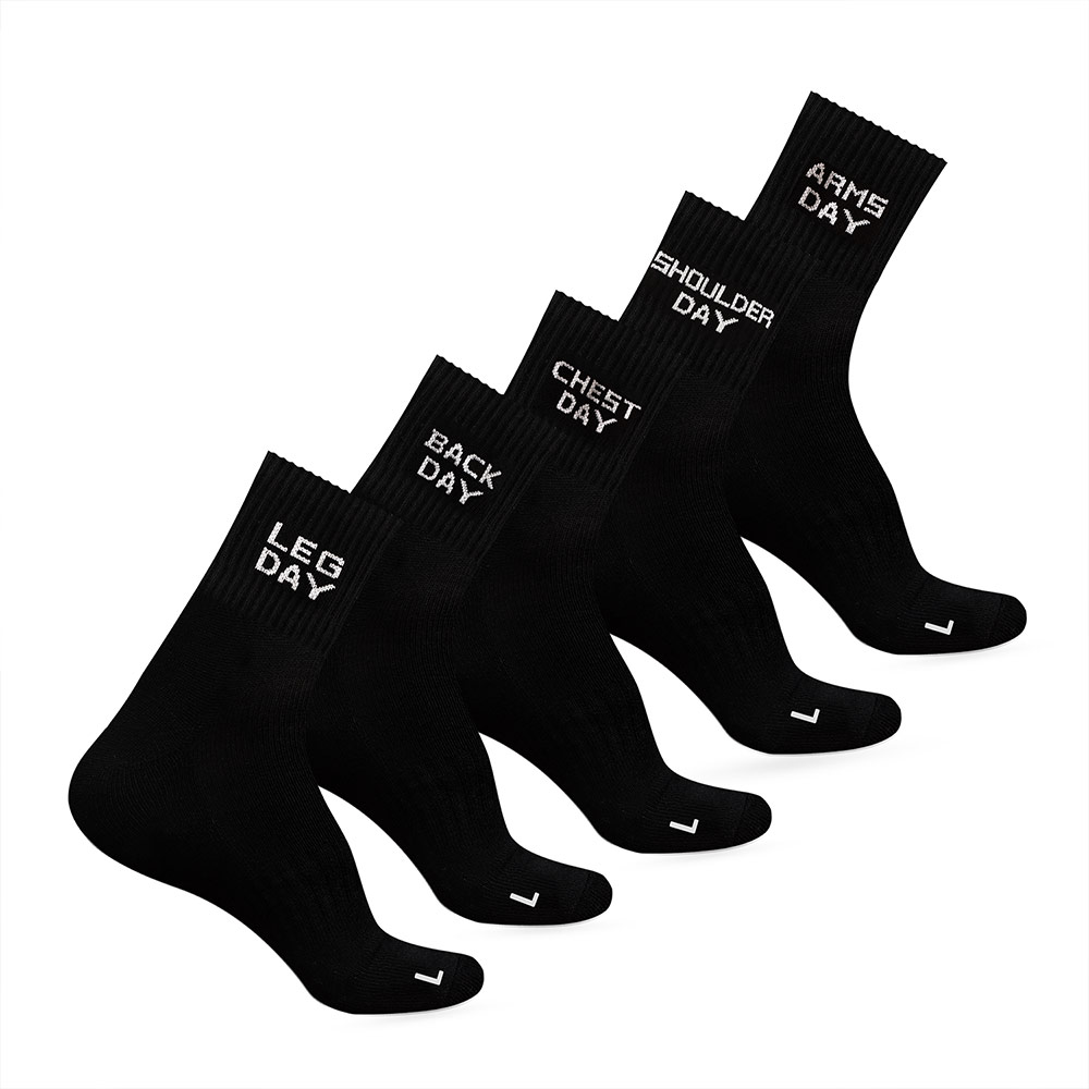 2 - MuscleBlaze Rep/Set Socks Combo,  Black-(5 Pack)  Ankle Length 