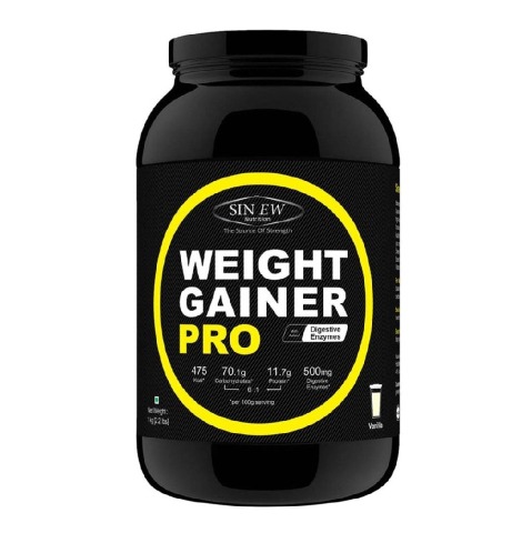 Sinew Nutrition Weight Gainer Pro with Digestive Enzymes, 2.2 lb Vanilla
