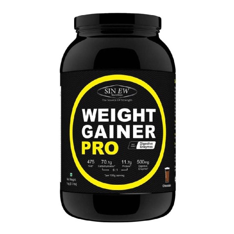Sinew Nutrition Weight Gainer Pro with Digestive Enzymes,  2.2 lb  Chocolate 