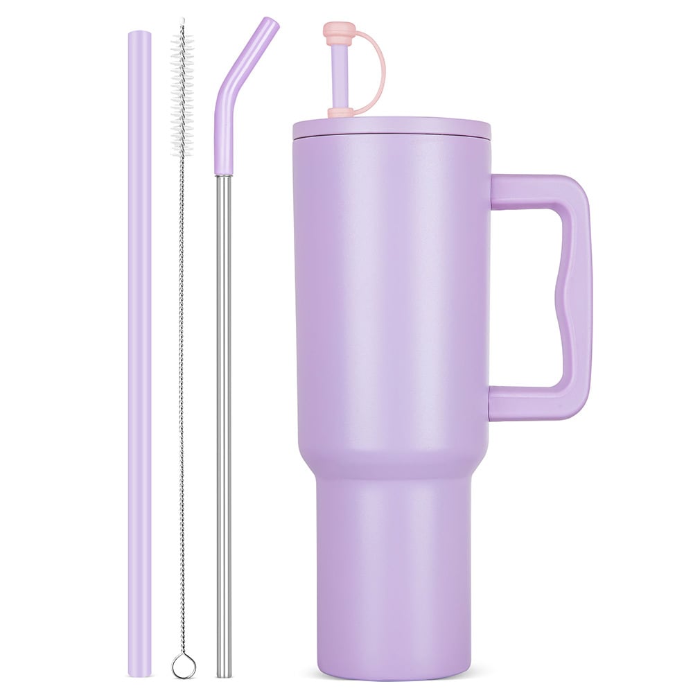 GHC Nutrigize Stainless Steel Tumbler with Straw & Cleaner (Hot & Cold), Pink 1200 ml-image-15