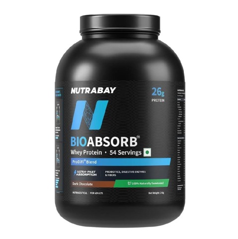 1 - Nutrabay BioAbsorb Whey Protein,  4.4 lb  Dark Chocolate 