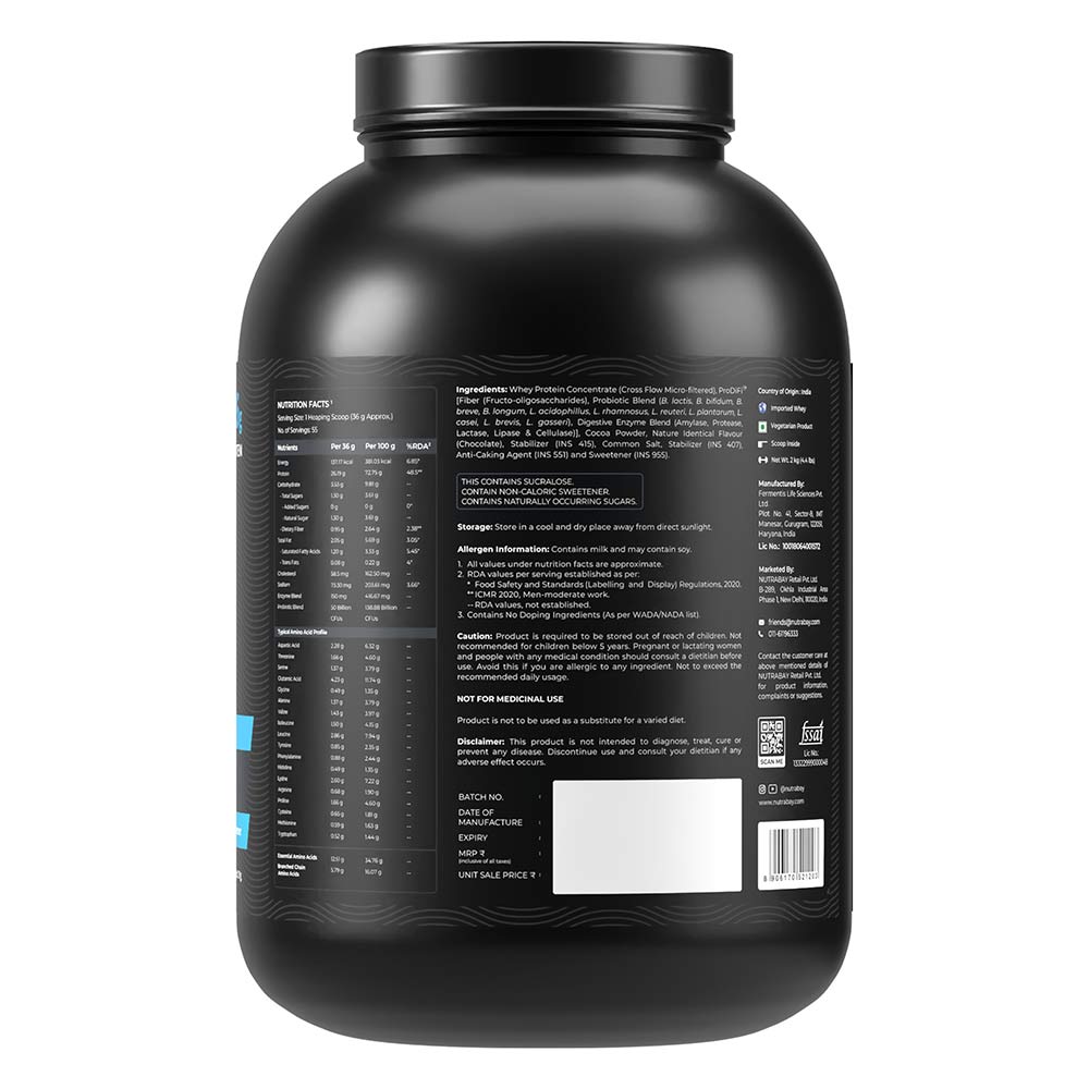 8 - Nutrabay BioAbsorb Whey Protein,  4.4 lb  Milk Chocolate 