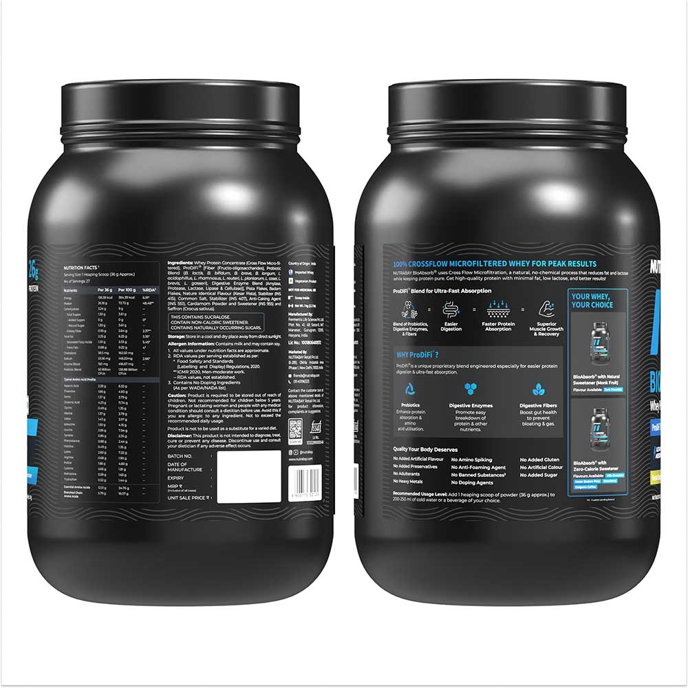 9 - Nutrabay BioAbsorb Whey Protein,  2.2 lb  Kesar Badam Pista 
