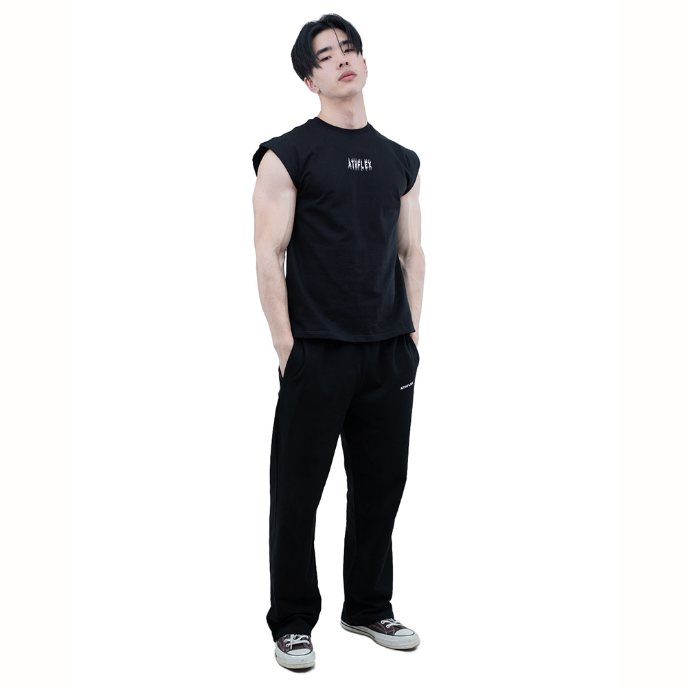 6 - Athflex Men's Relaxed Fit Dark Flex Sleeveless Tank Top,  XXL  Black 