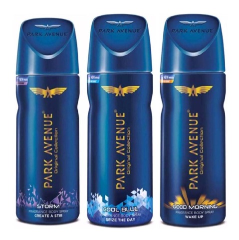 Park Avenue Good Morning Cool Blue and Storm Deo Combo of 3,  130 ml  for Men 