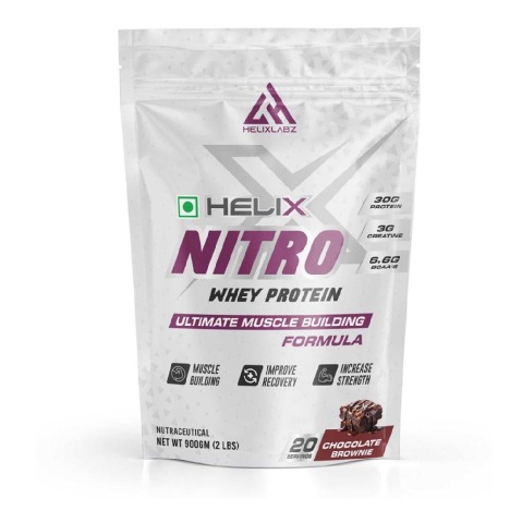 1 - Helixlabz Nitro Whey Protein,  2 lb  Chocolate Brownie 