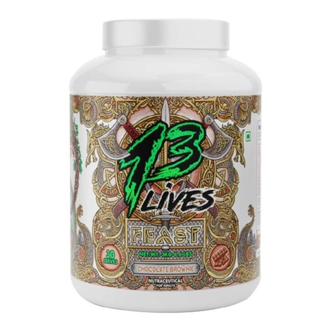 1 - 13 Lives Feast Mass Gainer,  6.6 lb  Chocolate Brownie 