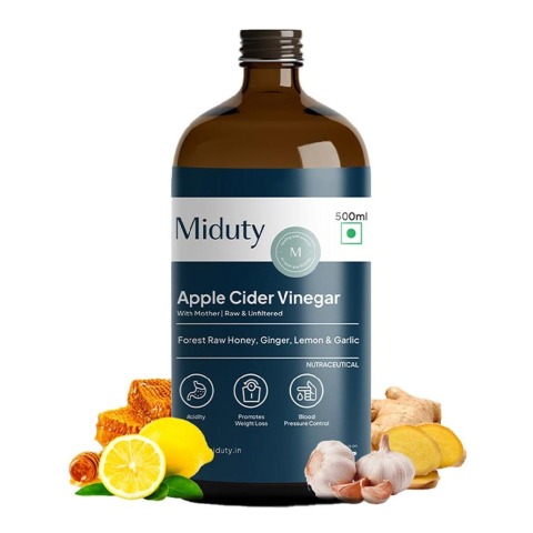 1 - Miduty Apple Cider Vinegar with Mother,  500 ml  Raw & Unfiltered 