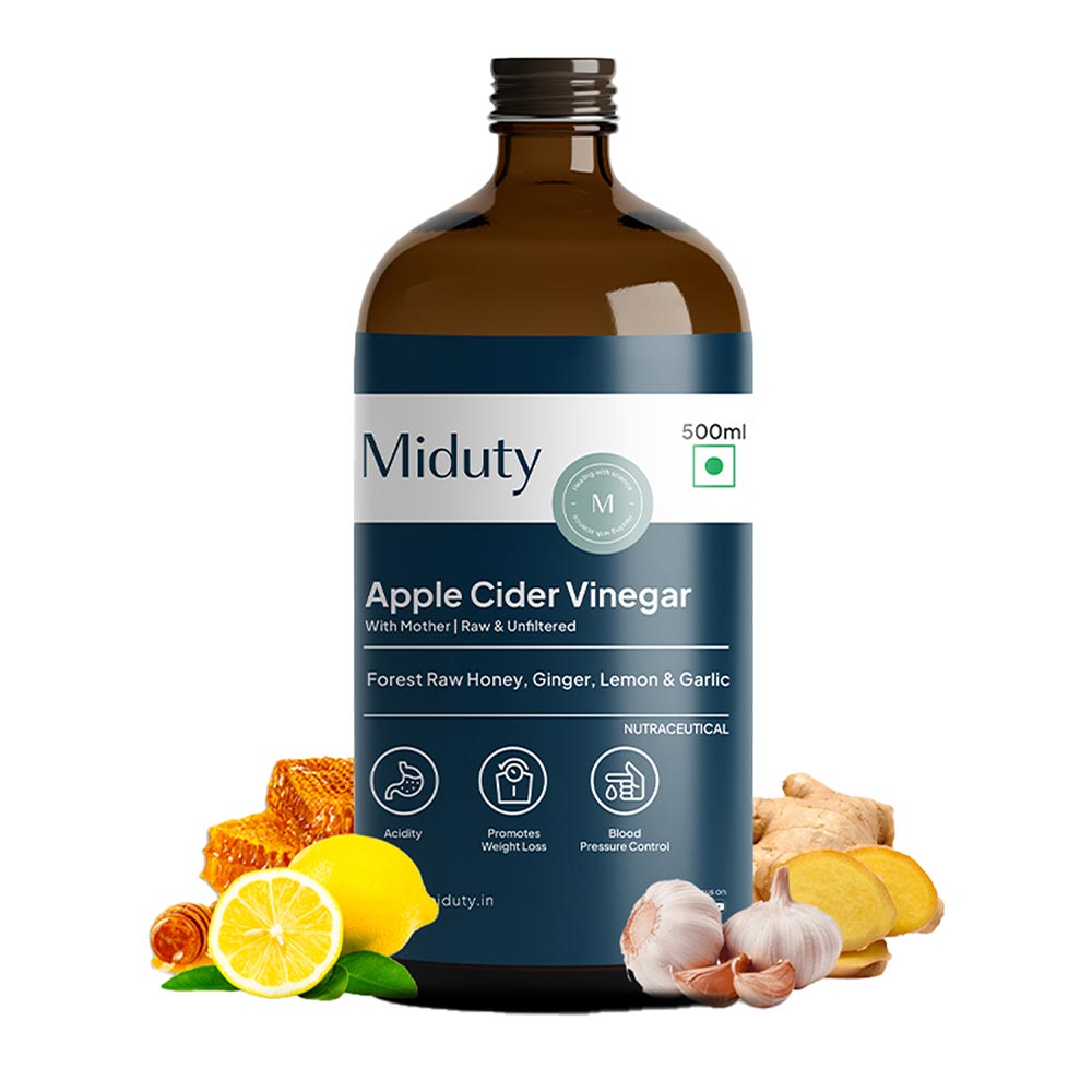 1 - Miduty Apple Cider Vinegar with Mother,  500 ml  Raw & Unfiltered 