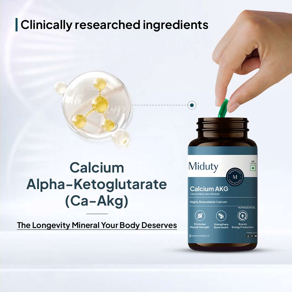 2 - Miduty Calcium Alpha-KetoGlutarate (Ca-AKG),  60 capsules  Unflavoured 