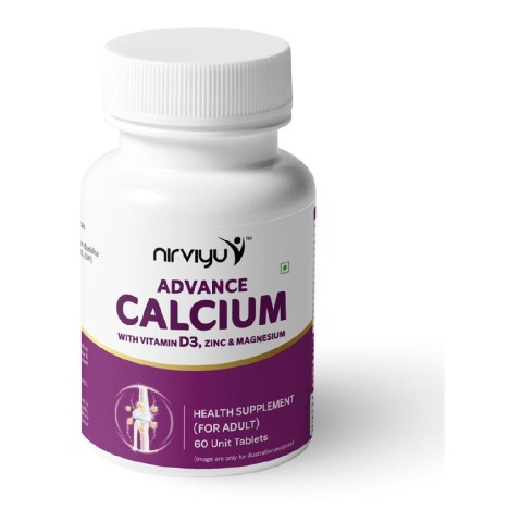 1 - Nirviyu Advance Calcium with Vitamin D3 Zinc & Magnesium, 60 tablet(s) Unflavoured