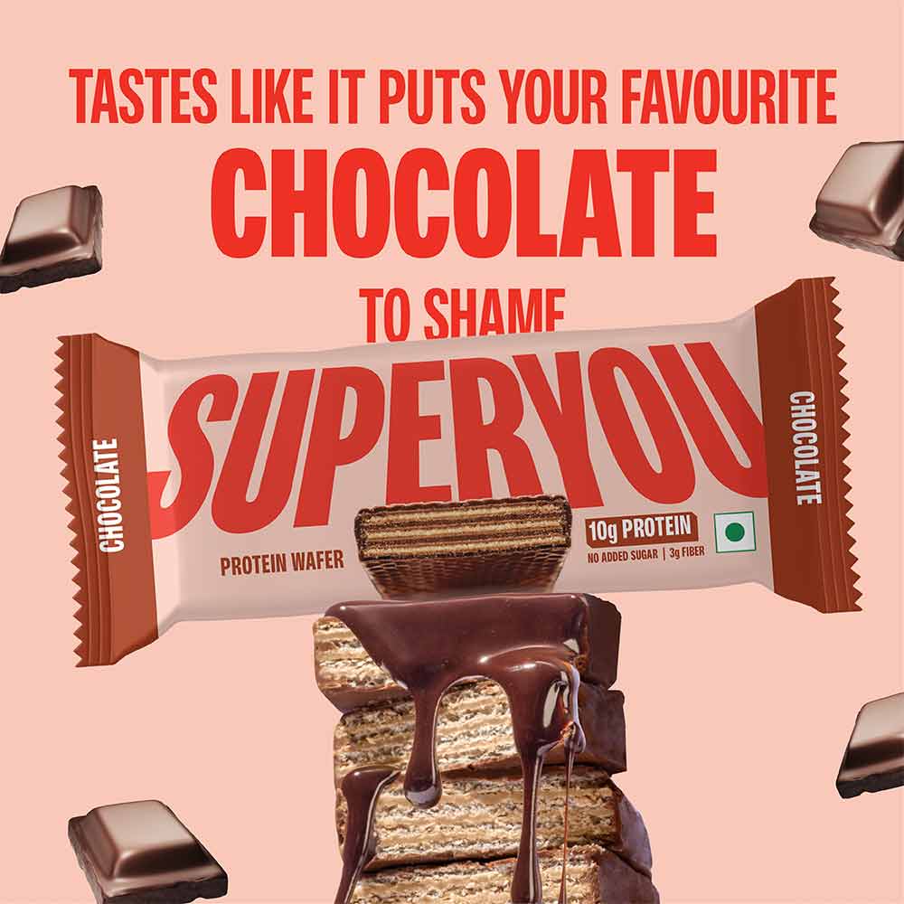4 - Superyou Protein Wafer Bars Combo,  10 bar(s)  Strawberry Creme & Chocolate 