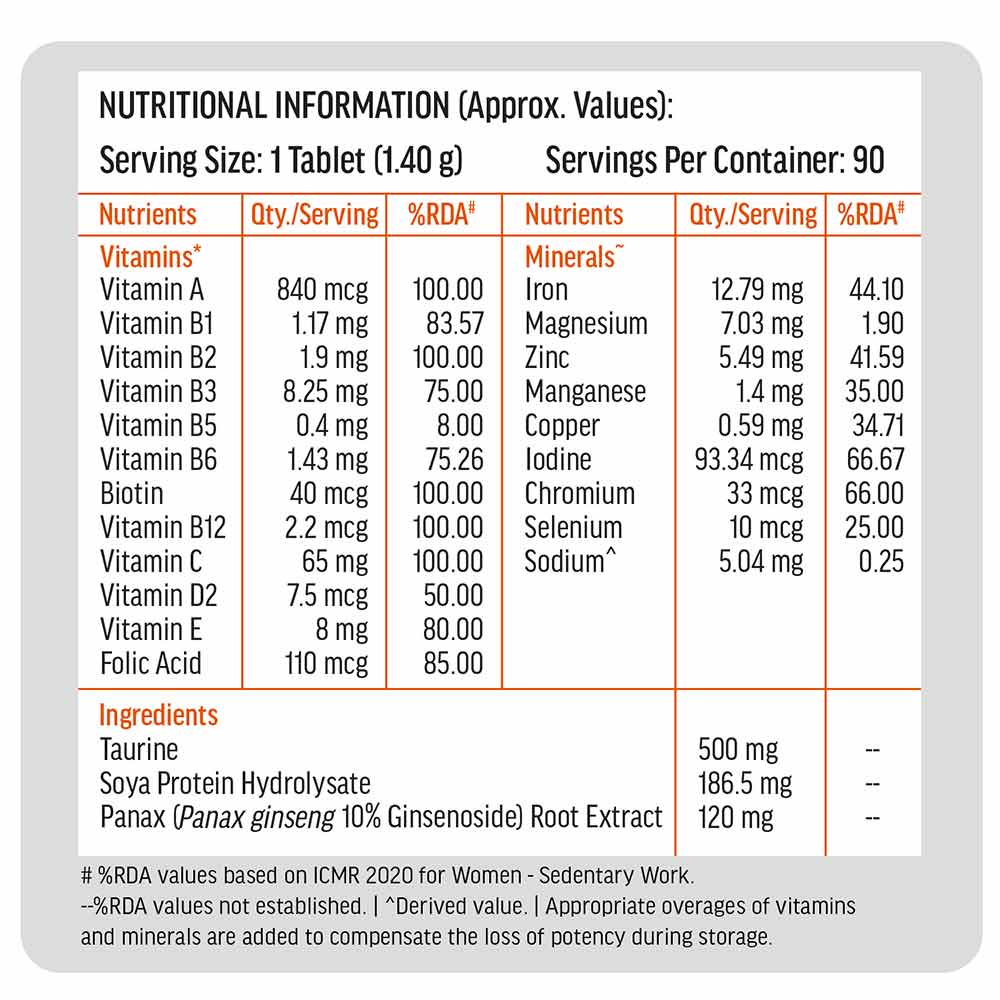 10 - HK Vitals Multivitamin with Zinc & Vitamin C,  90 tablet(s)  Unflavoured