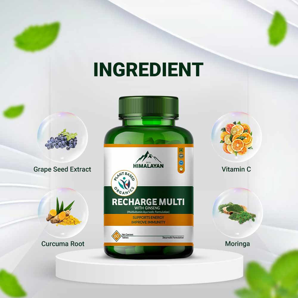5 - Divya Himalayan Plant Based Organics Recharge Multi with Ginseng,  60 tablet(s)  Unflavoured 